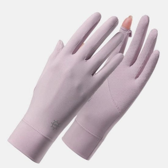 Manopole di protezione solare Ice Silk - Lunghezza 22 cm - Pugno 15 cm - Protezione UV estiva - Touchscreen antiscivolo - Asciugamento rapido - Smalto antifungo - Aperture per indice e pollice - UPF 50+ - Ciclismo e corsa in linea