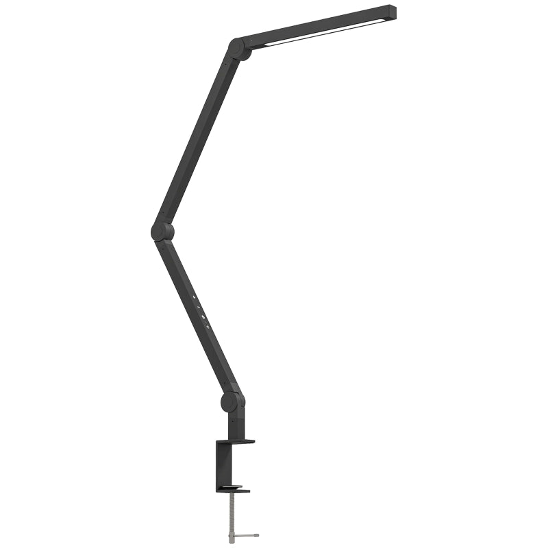 Lampada da scrivania, luminosit¨¤ e colore regolabili, morsetto in metallo, 96 LED, nera