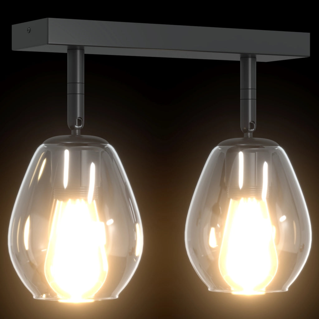 Lampade da soffitto con paralume in vetro regolabile Anthracite E27