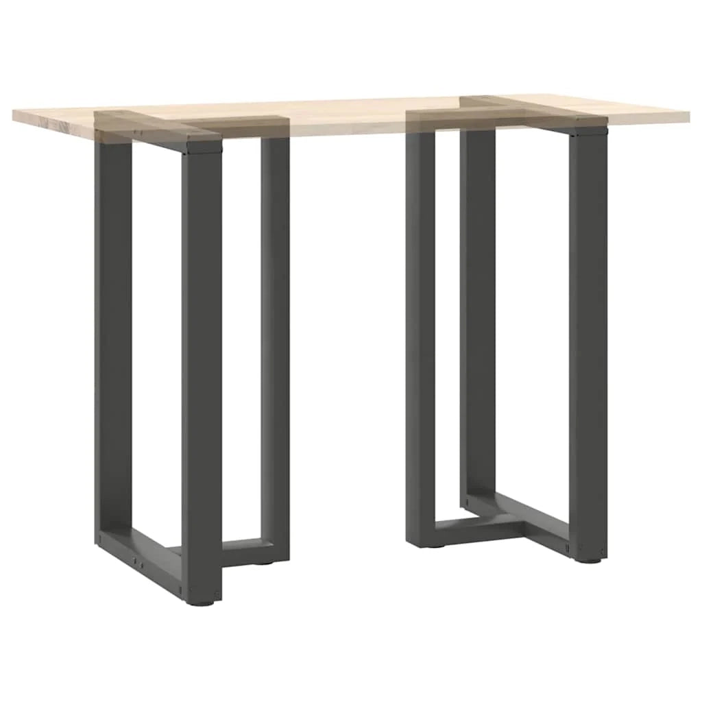 Set di 2 gambe per tavolo da bar a forma di T dal design moderno 60 x 35 x 100 cm con piedini regolabili in acciaio antracite 02_0057356