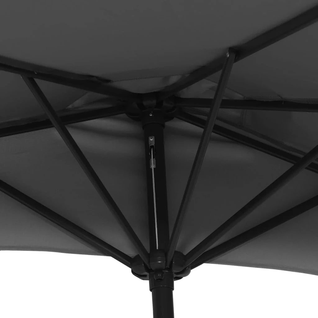 Ombrellone da balcone di dimensioni ridotte con palo in alluminio 270 x 135 cm antracite 02_0008310
