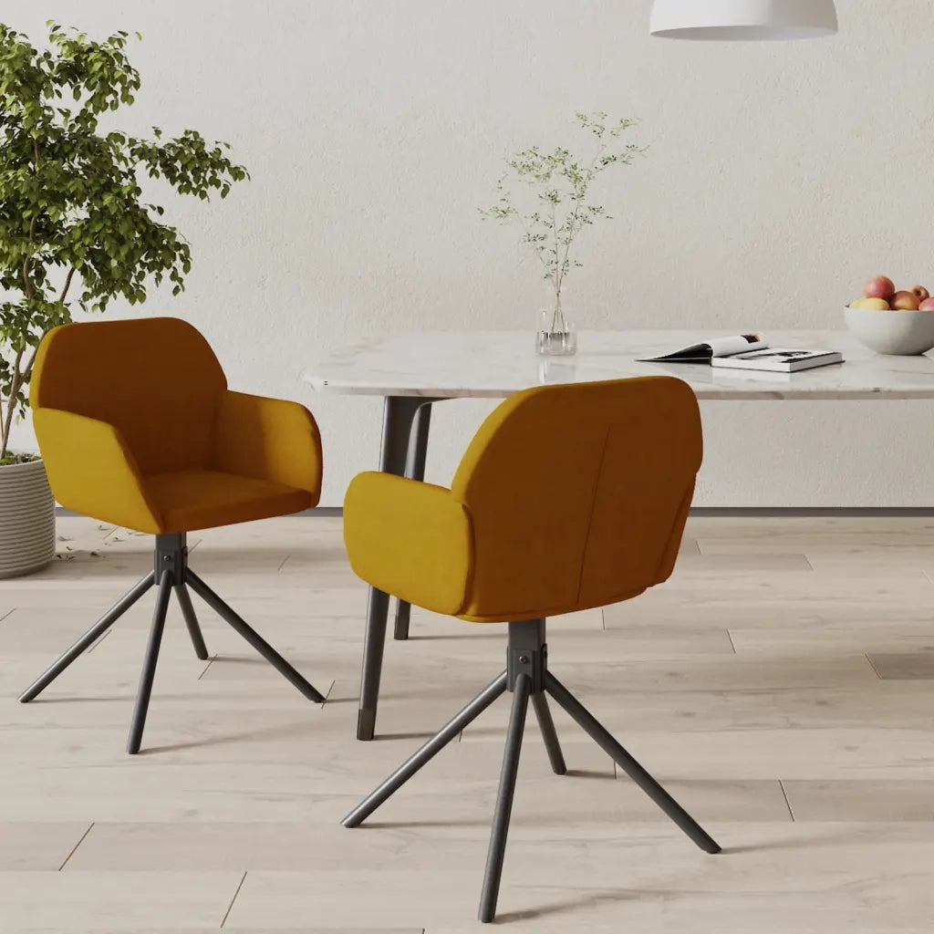 Sedie da Pranzo Girevoli 2 pz Marroni in Velluto