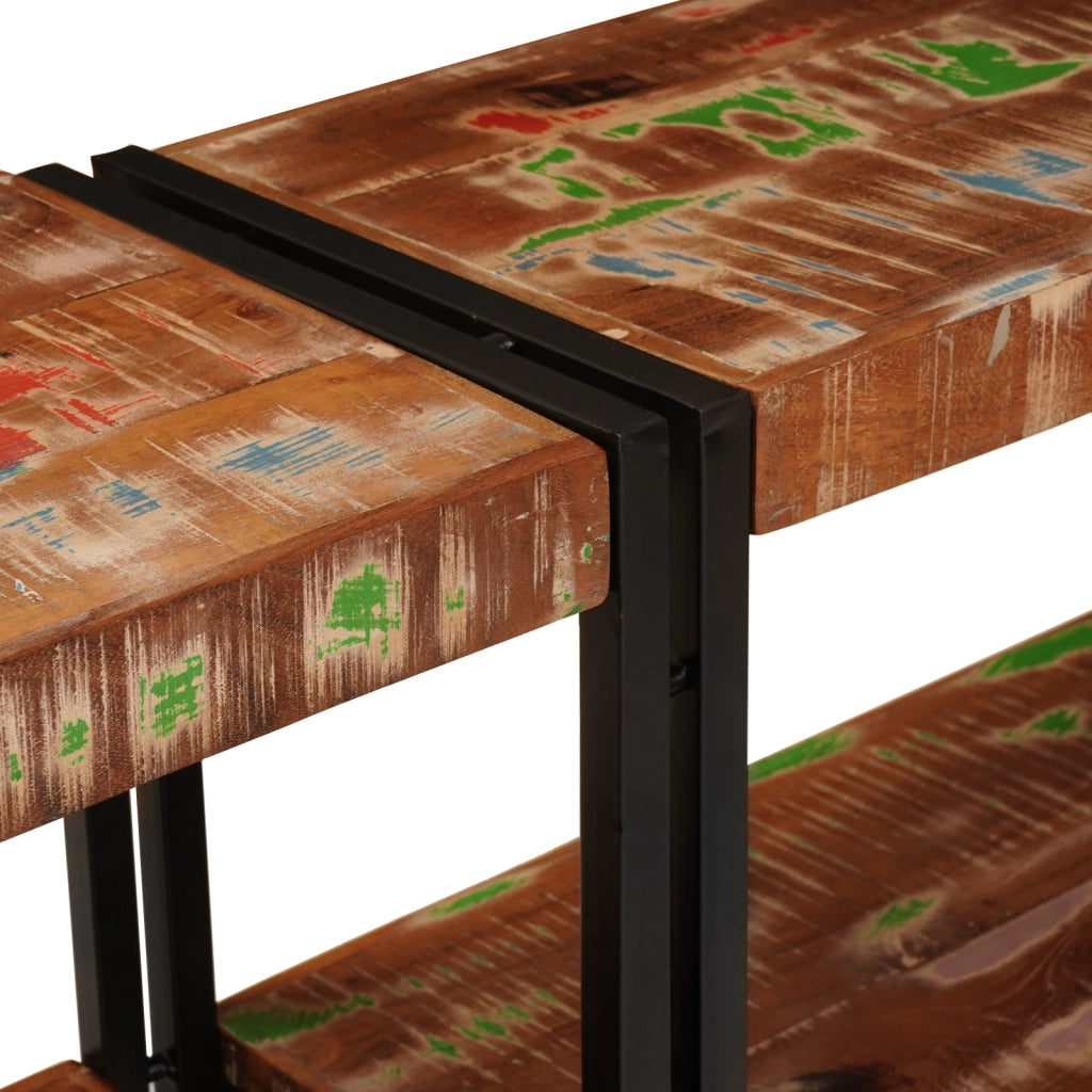 Tavolo Consolle 160x33x75 cm Legno Massello di Recupero