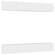 Mobili Porta TV 4 pz | Armadietto TV | Mobile Porta TV Bianchi 100x30x30 cm in Legno Multistrato