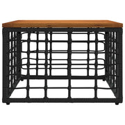 Tavolo da Giardino | Tavolino da esterno Nero e naturale 55 x 55 x 37 cm