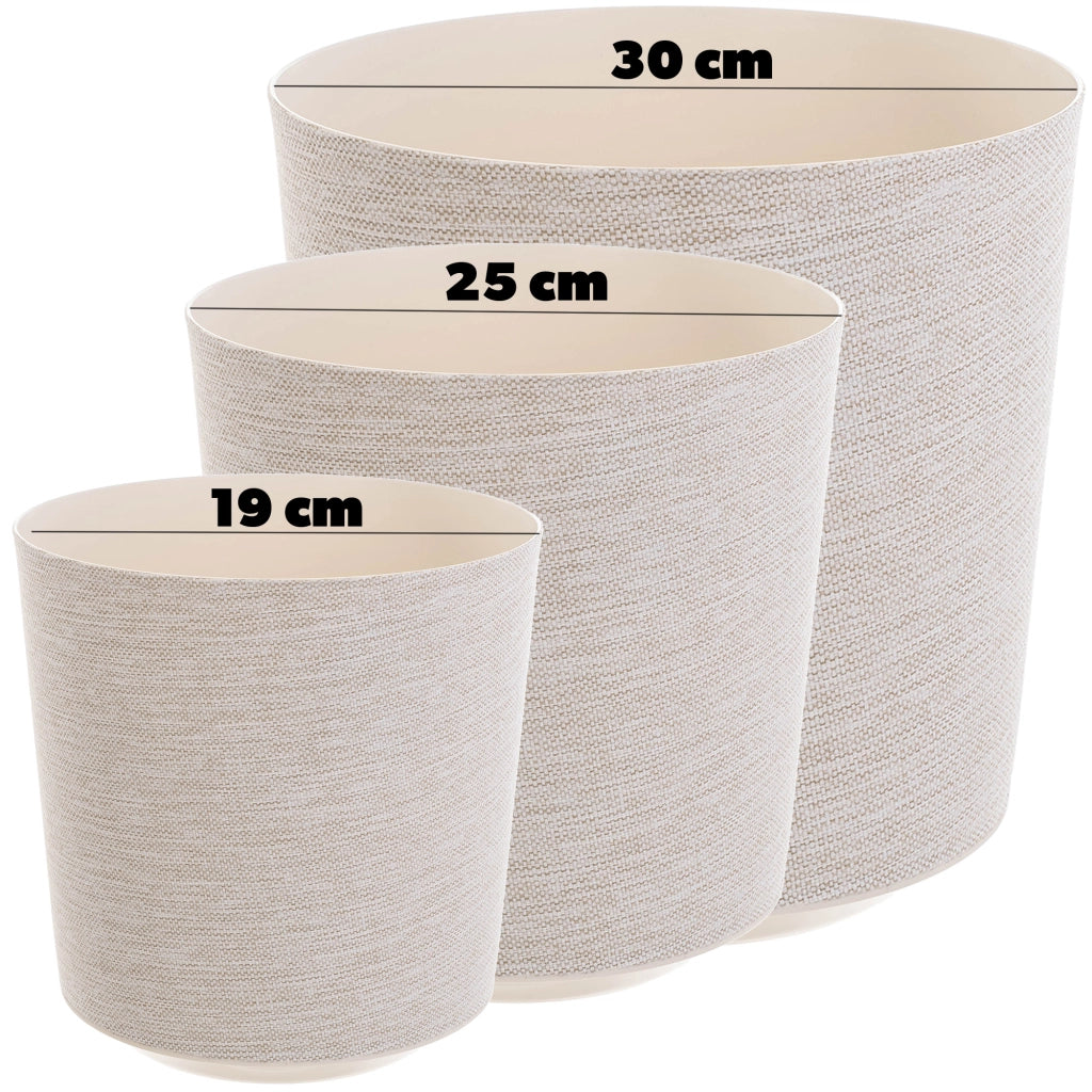 Vaso da fiori KADAX, vaso da fiori, coperchio in plastica, crema, 25 cm