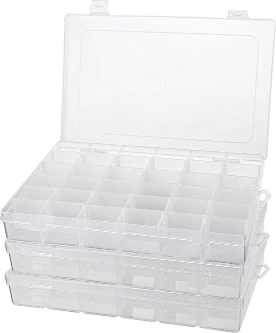 Set di archiviazione a 3 cassetti con 36 contenitori - cassetti di archiviazione di serie - contenitori di sorteggio per viti e accessori