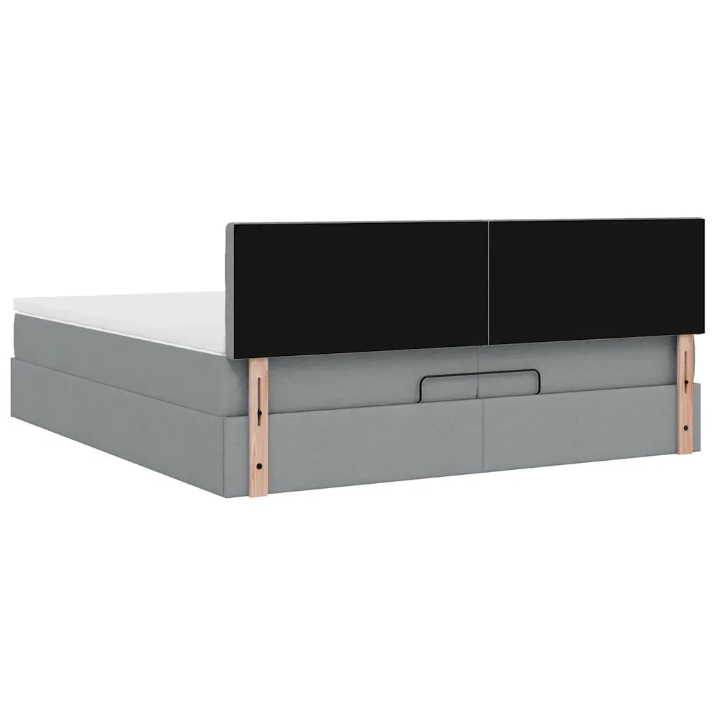 Struttura Letto Pouf con Materasso 200x200 cm in Tessuto 3311650