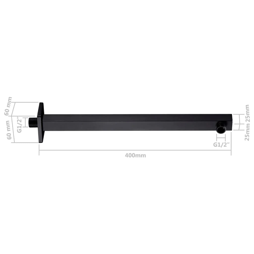 Braccio di supporto doccia quadrato acciaio inox 201 nero 40 cm 02_0003282