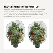 Barriera per insetti e uccelli 2 pezzi - Rete per giardino - Protezione contro insetti e uccelli - Materiale PE - Dimensioni 70 x 100 cm - Disegno con corda per tirare - Rete per giardino