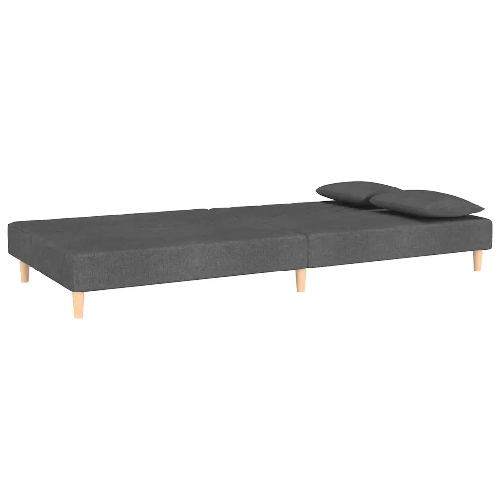 Divano Letto a 2 Posti con 2 Cuscini-Sofa Letto 2 Posti-Daybed Grigio Scuro in Tessuto 160337