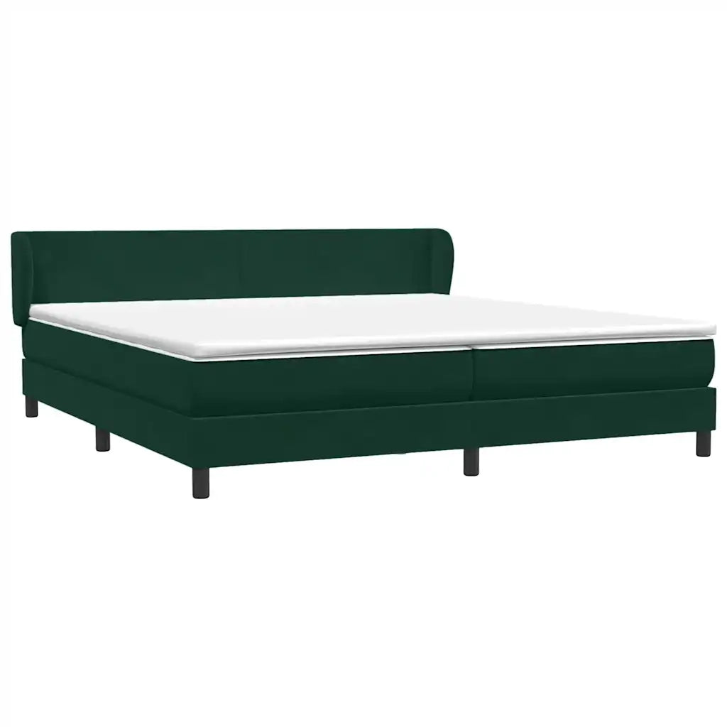 Giroletto a Molle con Materassi Verde Scuro 180x220 cm Velluto 3317412