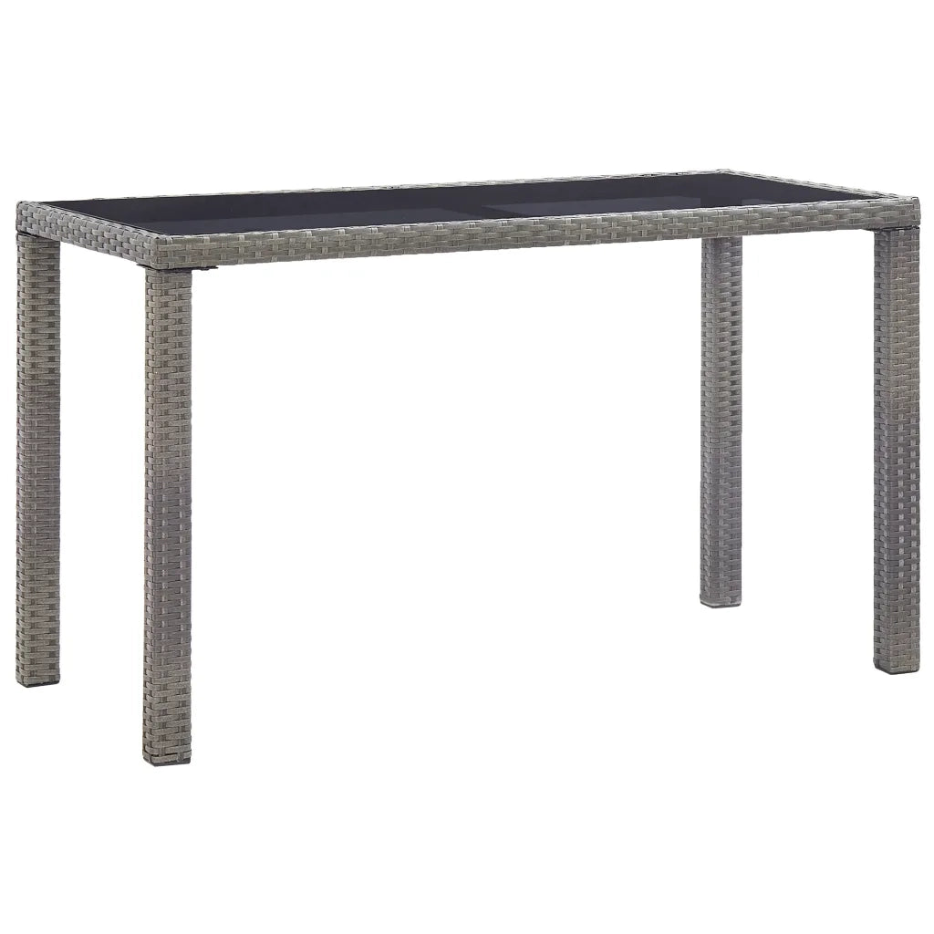 Tavolo da Giardino Antracite 123x60x74 cm in Polyrattan cod mxl 61187