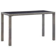 Tavolo da Giardino Antracite 123x60x74 cm in Polyrattan cod mxl 61187