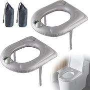 Cuscini per sedere gonfiabili 2 pezzi - elevazione della cintura per il sedile del water - grigio - alleviamento del dolore al bacino