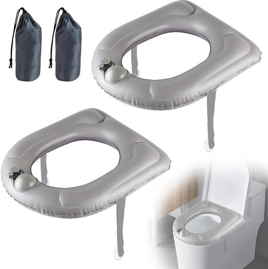 Cuscini per sedere gonfiabili 2 pezzi - elevazione della cintura per il sedile del water - grigio - alleviamento del dolore al bacino
