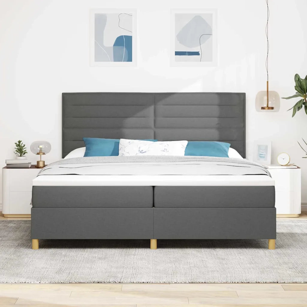Letto a molle con materasso Grigio scuro 200 x 200 cm Tessuto 3339568