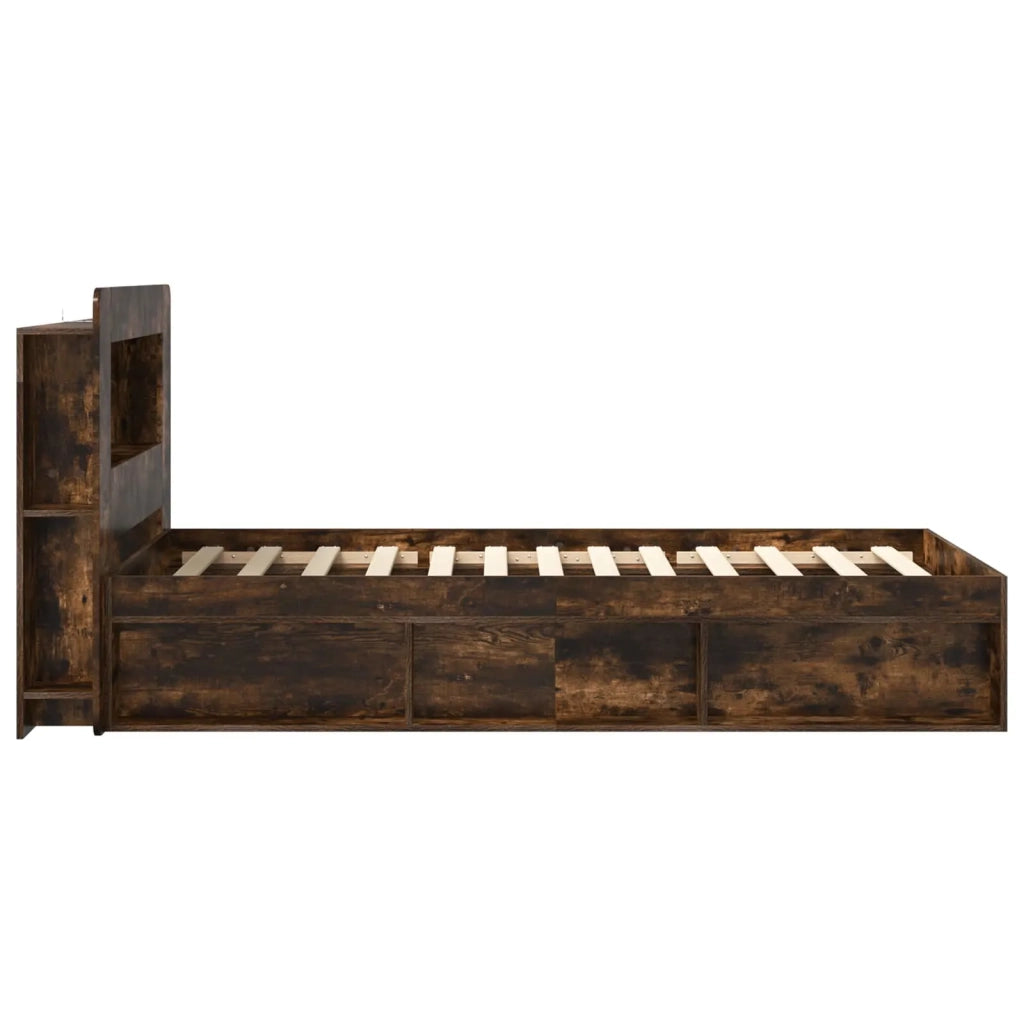 Telaio del letto con storage Rovere Fumo 80 x 200 cm 3433435