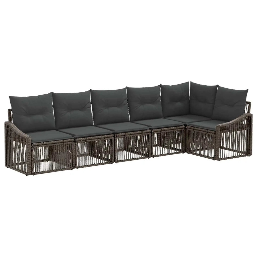 Set Divano da Giardino 6 pcs Grigio polyrattan 3436010