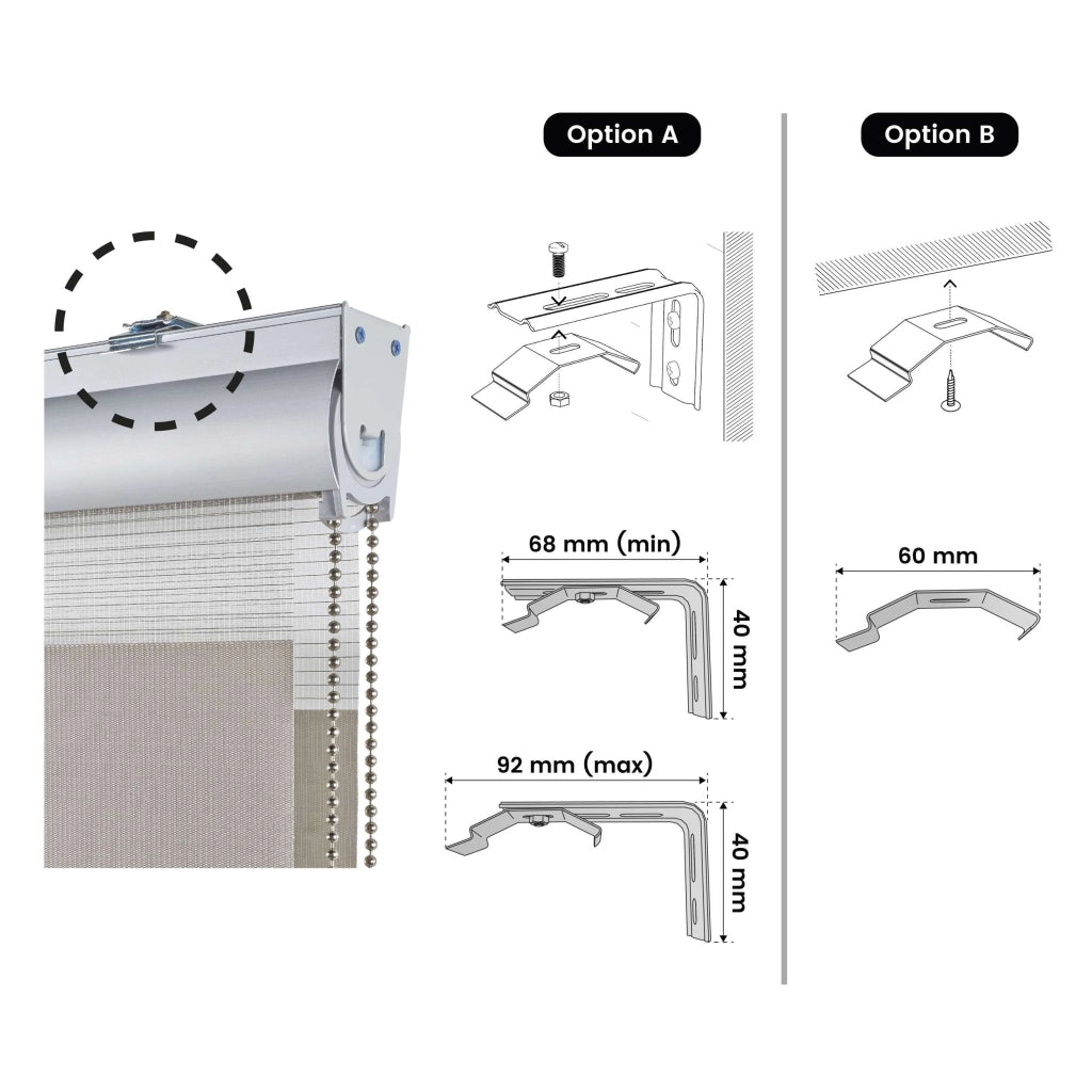 Tenda a Rullo giorno / notte Premium Con Finiture premium Lino 100x250 cm