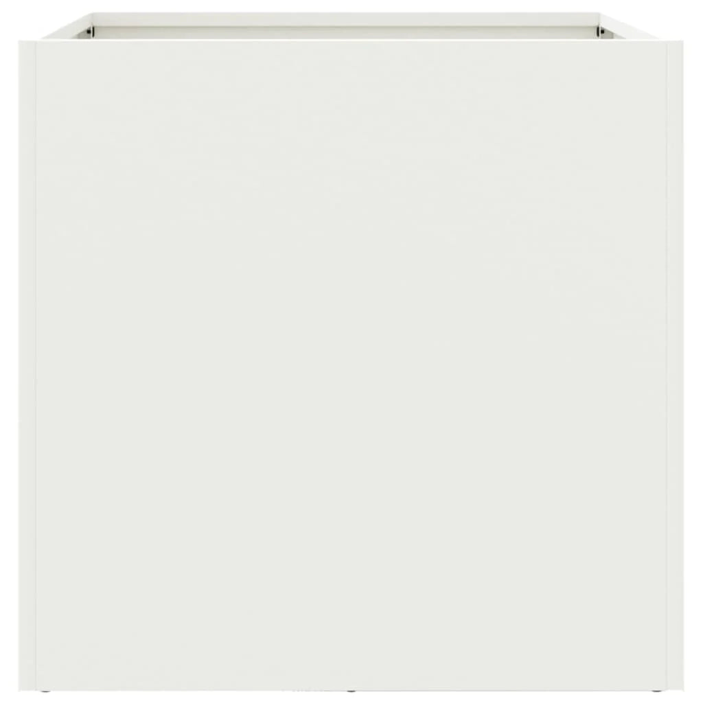 Fioriera rialzata per piante fiori terrazza giardino 42 x 40 x 39 cm acciaio bianco 02_0037601