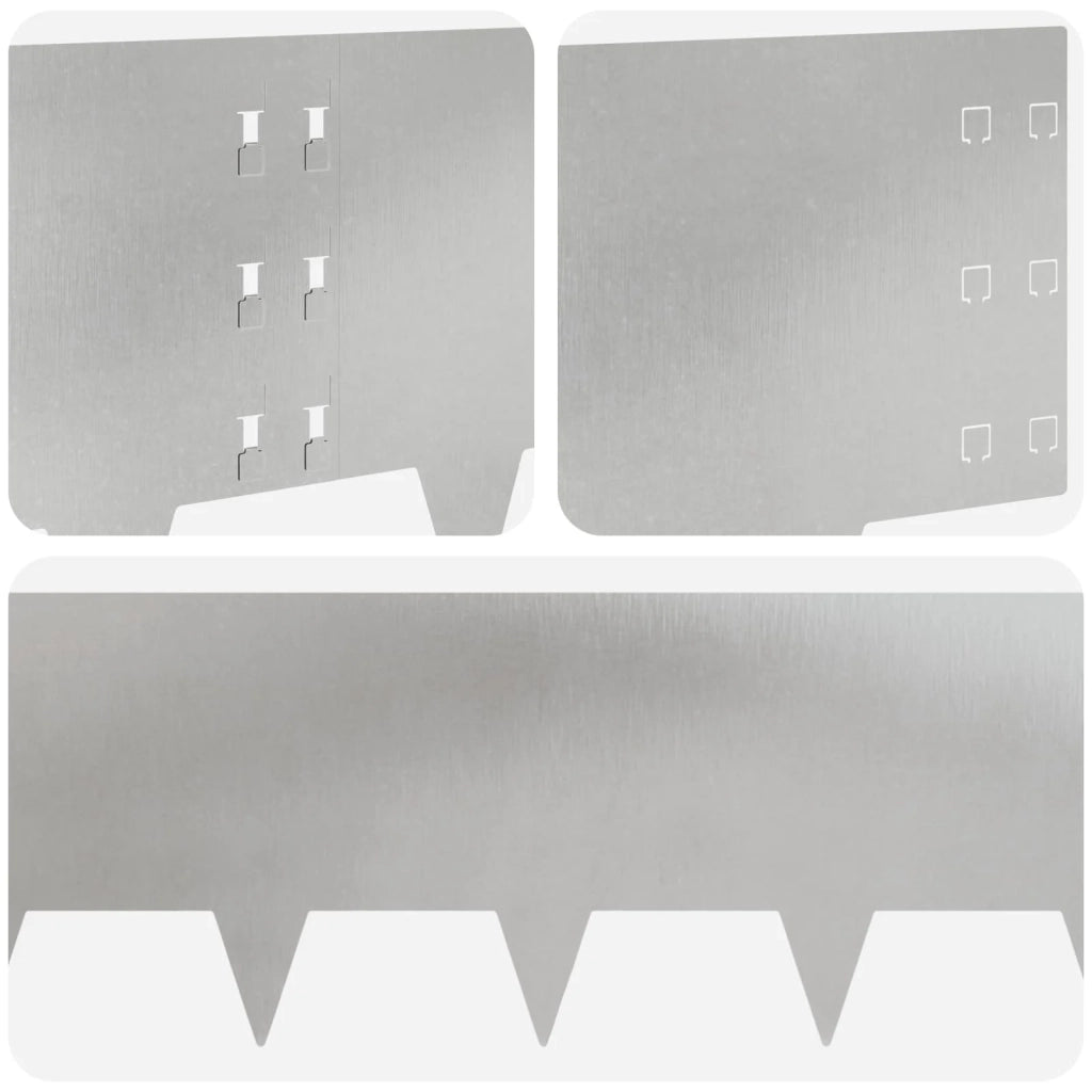 Bordura per Prato 20 pcs 100 x 30 cm Acciaio Argento 8008636