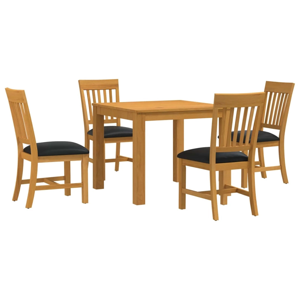Set da pranzo 5 pz Nero Legno di Quercia Massello 3430334