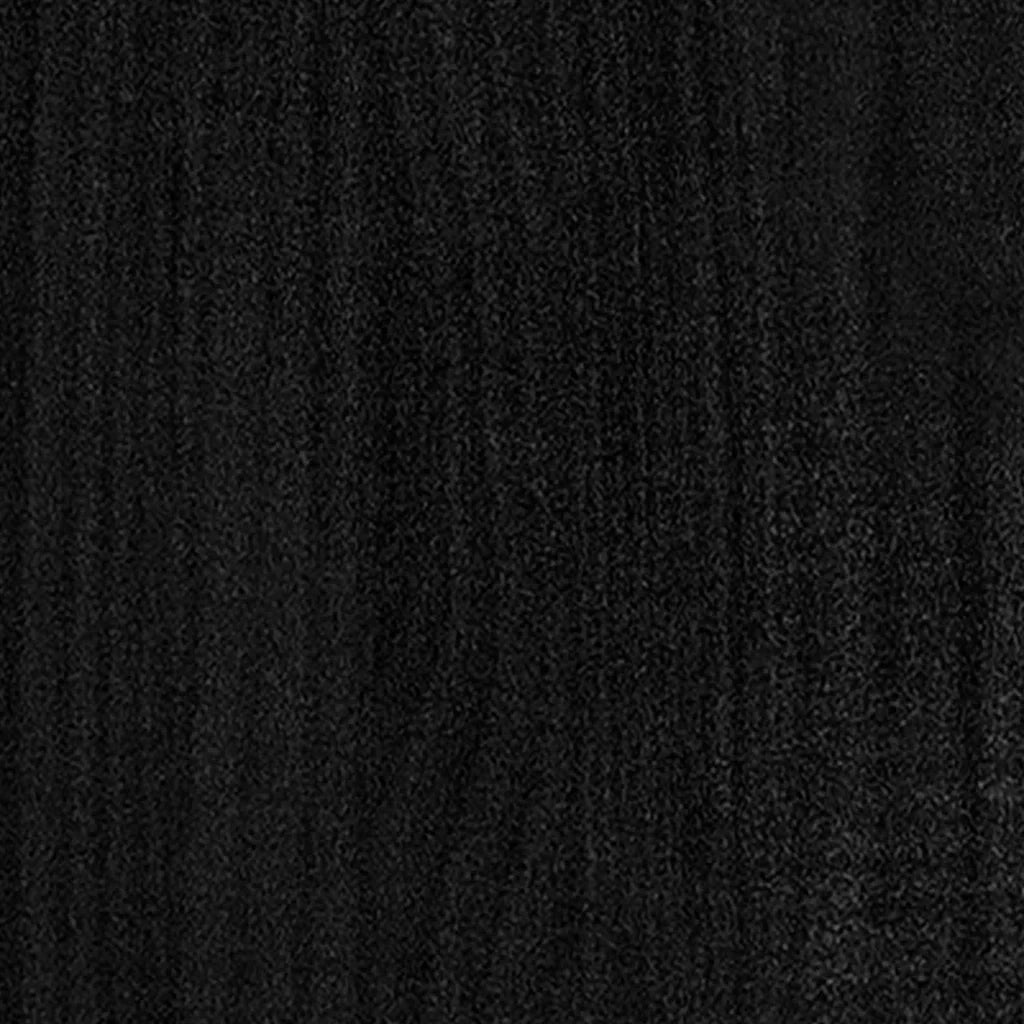 Giroletto-Struttura Letto Nero in Legno Massello di Pino 200x200 cm 503550