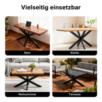 Telaio tavolo a gambe incrociate in acciaio 71x78x150cm nero struttura tavolo a ragno