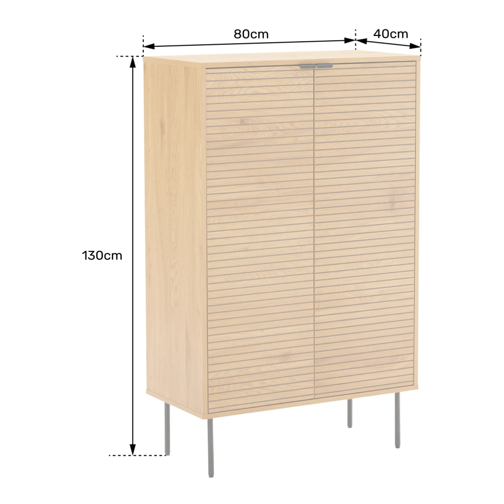 Armadio per porcellane in legno a 2 ante 80cm STINNA