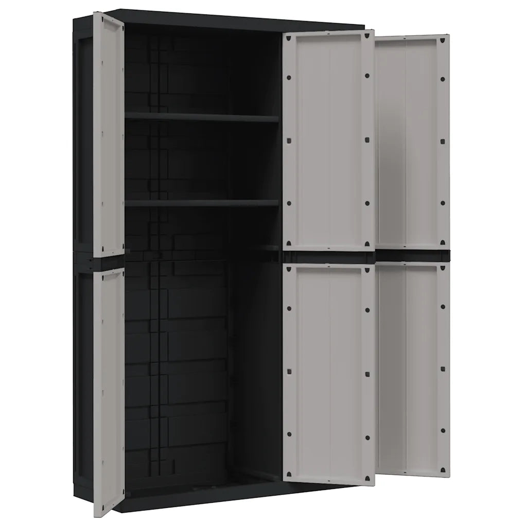 Armadio da Esterno Grigio e Nero 97x37x165 cm in PP
