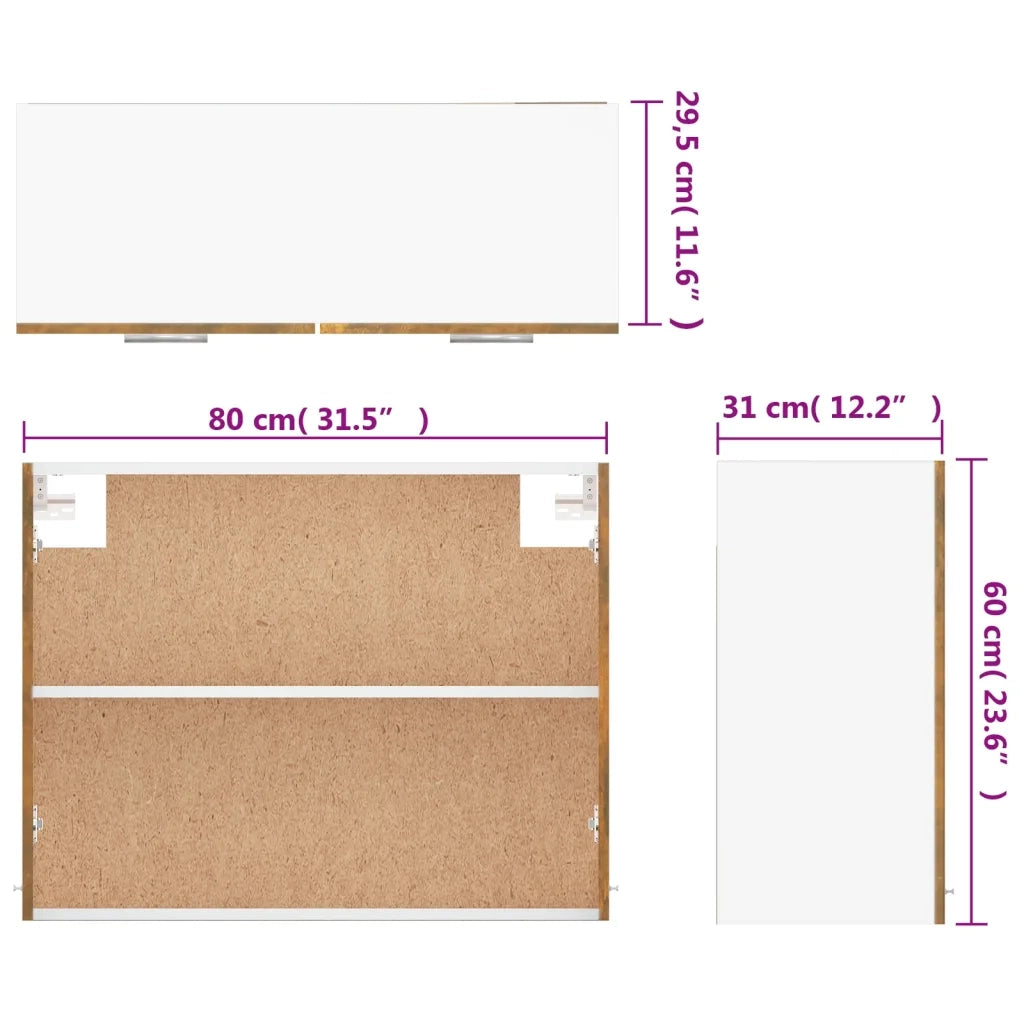 Armadio pensile | Mobile Pensile ¡°Lyon¡± Rovere Fumo 80x31x60 cm