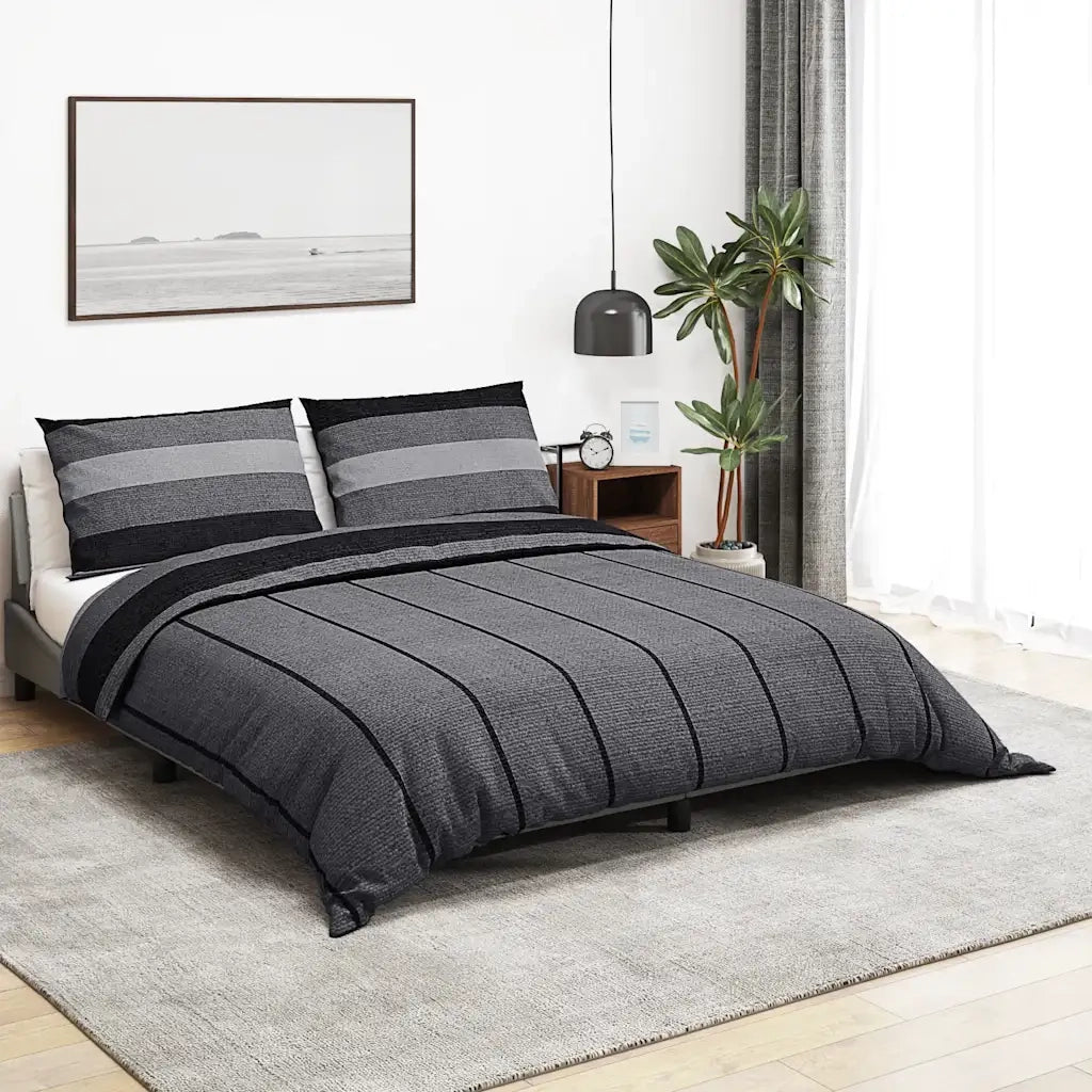 Set Copripiumino Grigio Scuro 155x220 cm in Cotone CFW2490194