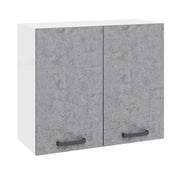 Pensile colapiatti per cucina componibile da 80 cm con due ante, realizzata in legno 100% MADE IN ITALY colore Cemento