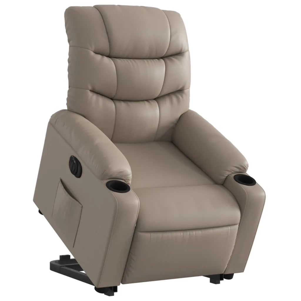 Poltrona Alzapersona Reclinante Elettrica Cappuccino Similpelle 3206619