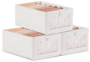 Set di 3 armadi a cassetti, scatola di stoccaggio tessile da 40 x 27 x 16,5 cm, box di classificazione pieghevole per armadi, sistema di cassetti spazievendenti per la lavanderia, giocattoli, abbigliamento e libri