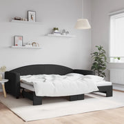 Divano Letto con Letto Estraibile-Sofa Letto-Daybed Nero 90x200 cm in Tessuto 467944