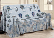 Telo Arredo Multiuso Linea Pensieri Delicati In Cotone Disegno Volare Azzurro - Matrimoniale - Azzurro