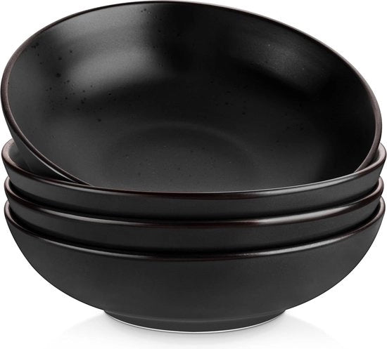 Set di piatti per zuppe, MODA set di 4 piatti per pastasciutta, piatti per spaghetti, piatti per noodle, piatti per ramen, piatti per cibi in brodo, piatti multifunzionali