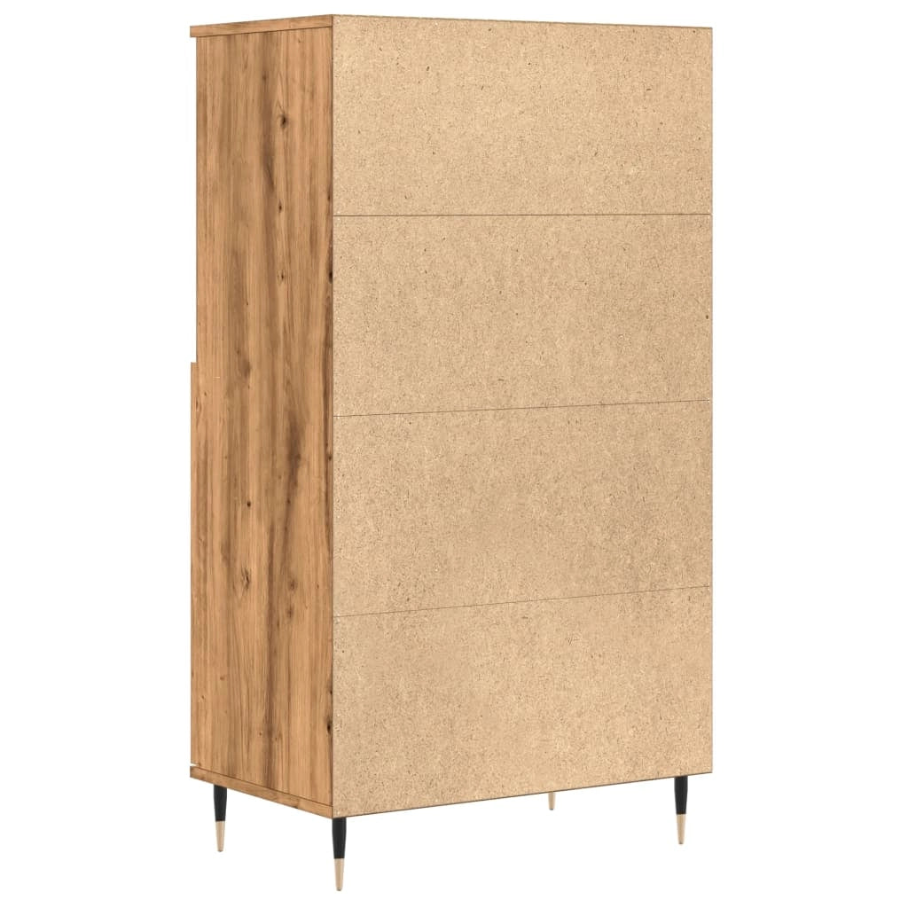 Buffet credenza cassettiera mobiletto mobile contenitore organizer cucina soggiorno salotto alto fatto a mano 60 x 36 x 110 cm legno ingegnerizzato marrone 02_0033164