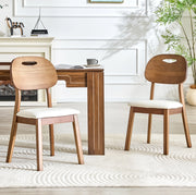 Set di 2 sedie da pranzo con schienale ovale in legno