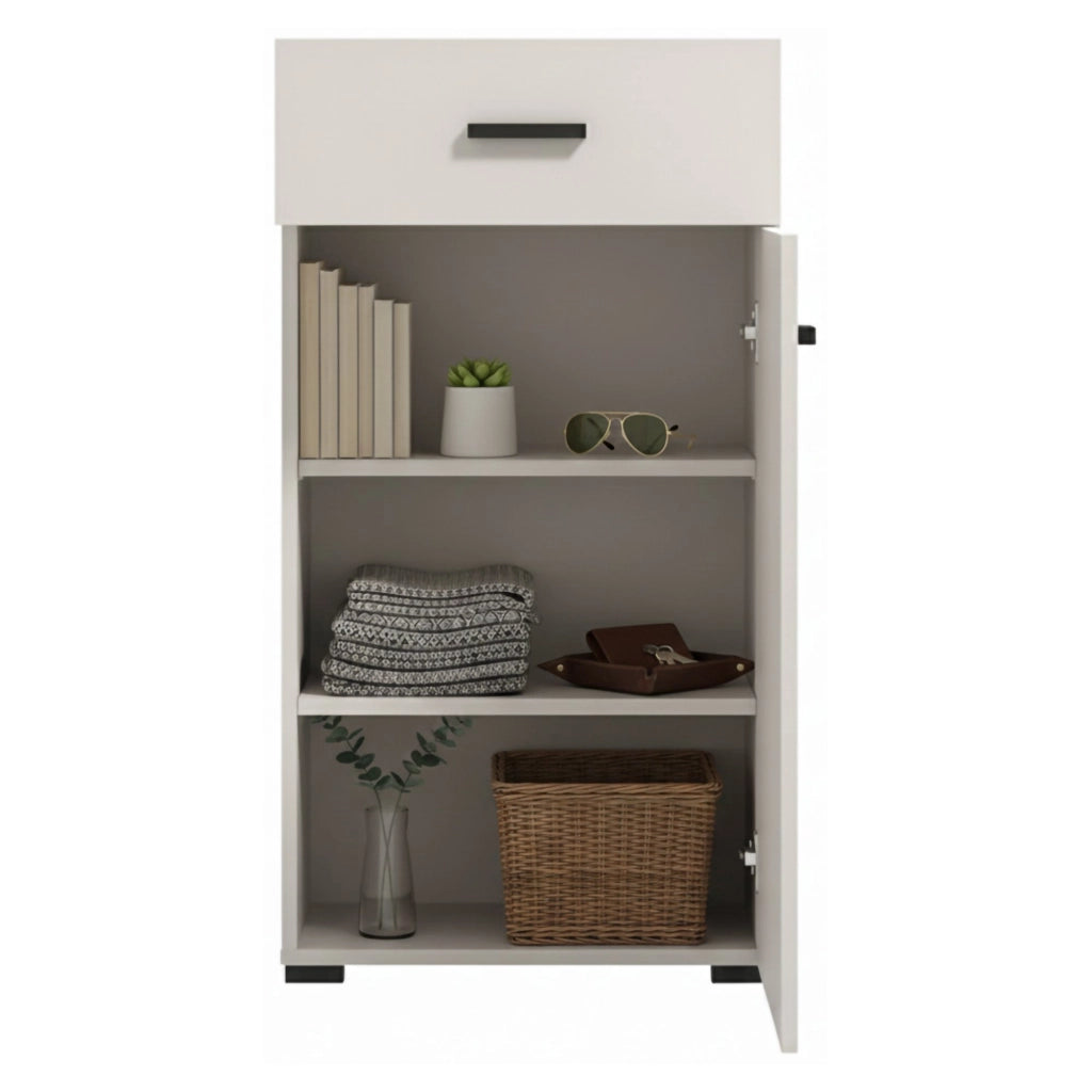 Trevi, Mobile da Ingresso un Cassetto, 51.5x35x98h cm Bianco Crema