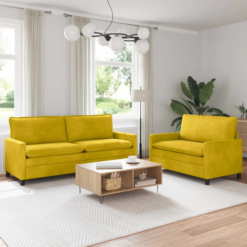 Set di divani 2 pcs Giallo Velluto