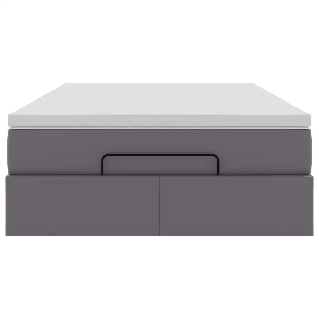vidaXL Struttura Letto Pouf con Materasso Grigio 120x190 cm Similpelle