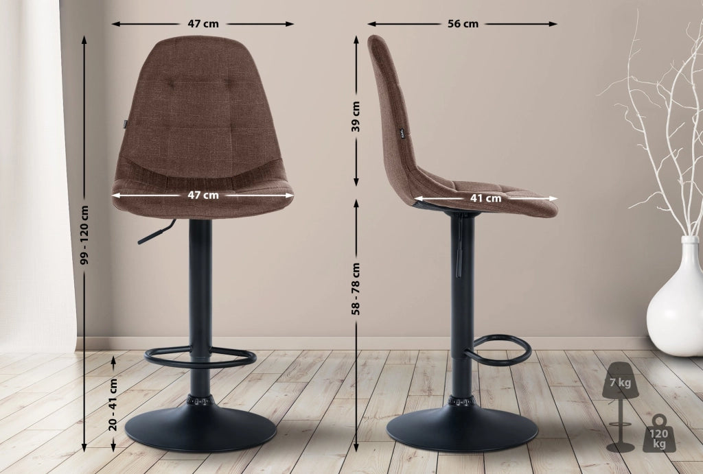 Sgabello da bar tessuto Elmore B 1