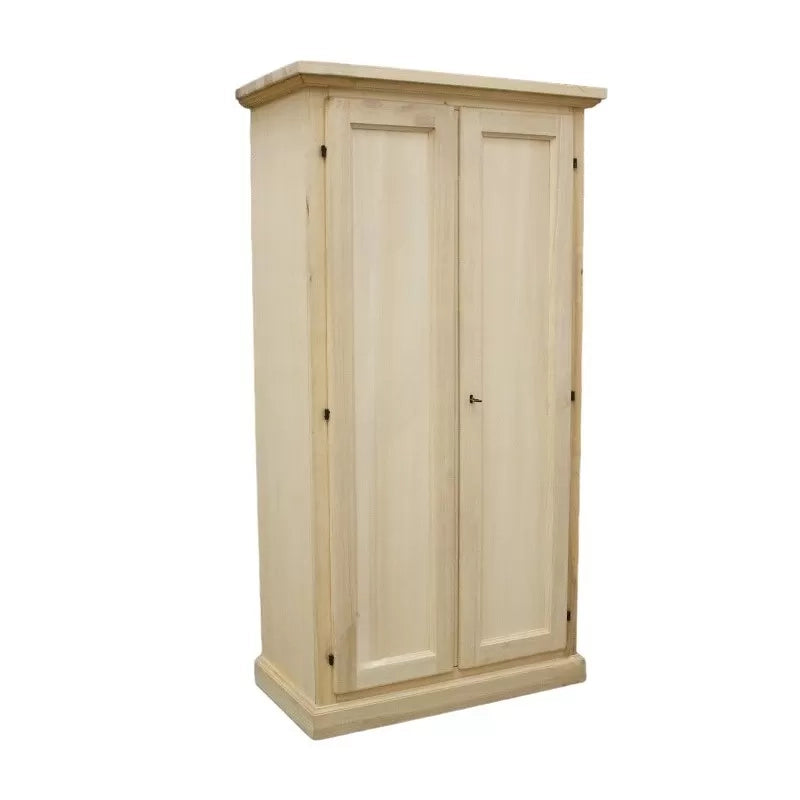 Armadietto dispensa 2 porte 3 ripiani in legno arte povera tinta noce l.86 x p.45 h.161 (712) - Mobili 2G