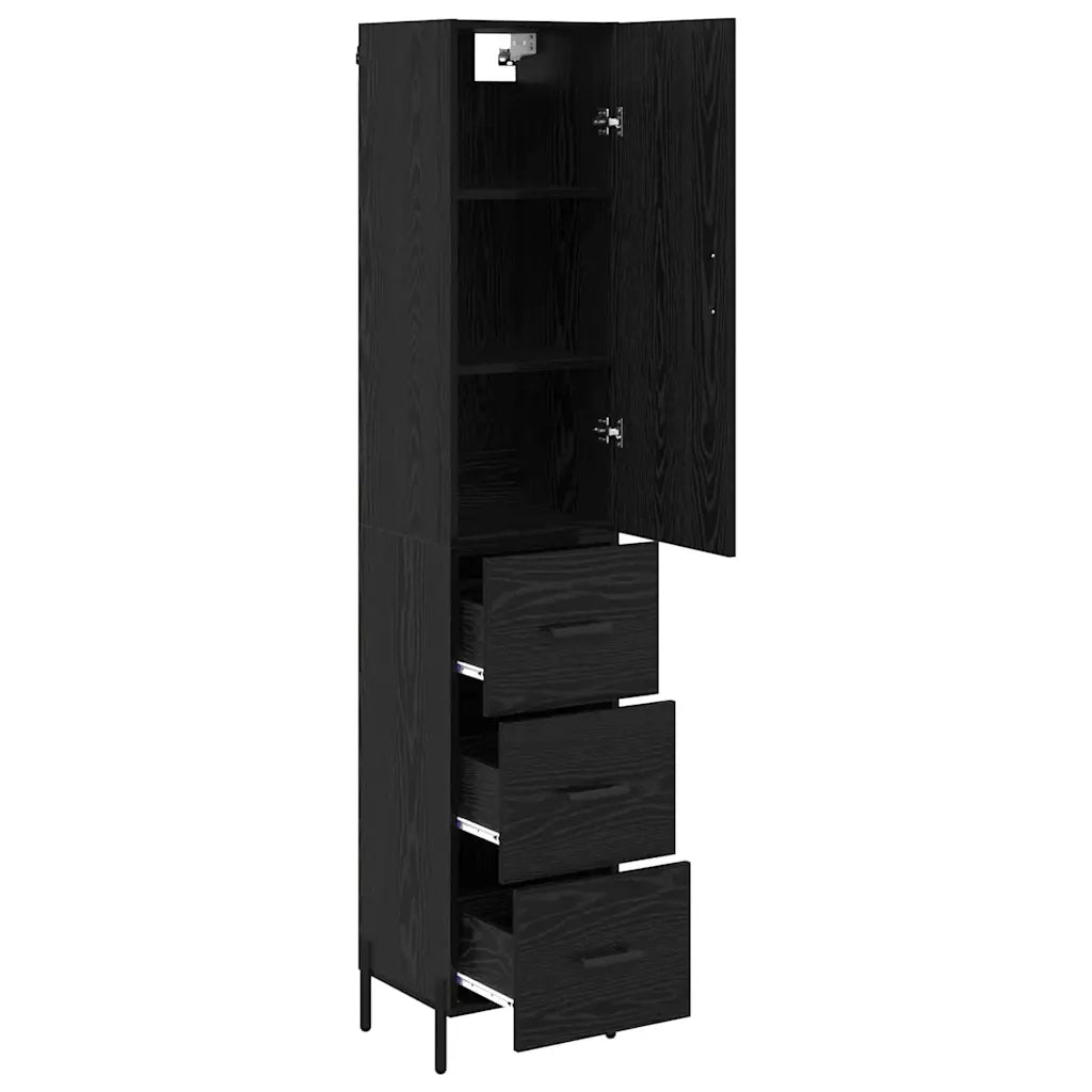 Credenza Rovere Nero 34,5 x 34 x 180 cm Legno multistrato 3416158