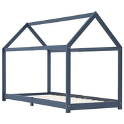 Giroletto per Bambini-Struttura Letto Bambini Grigio in Massello di Pino 90x200 cm 114162