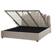 Letto contenitore Taupe velluto Super King Size 6 piedi Sea Shell testiera a doghe 180 x 200 cm