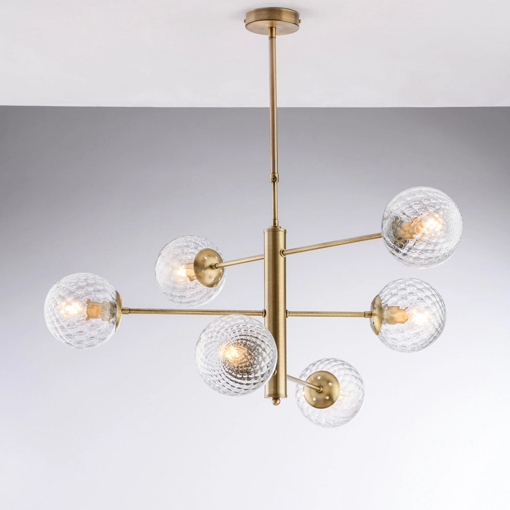 Sospensione 6 luci Ø73 H.72 max 97